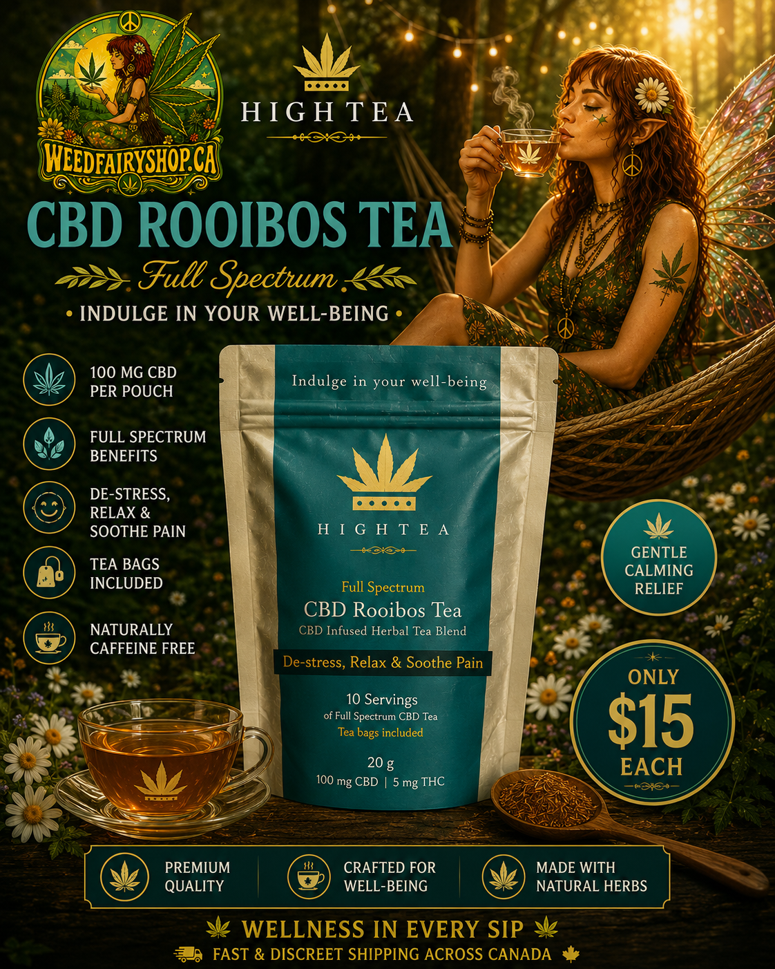 High Tea – CBD Rooibos Tea (100mg CBD)