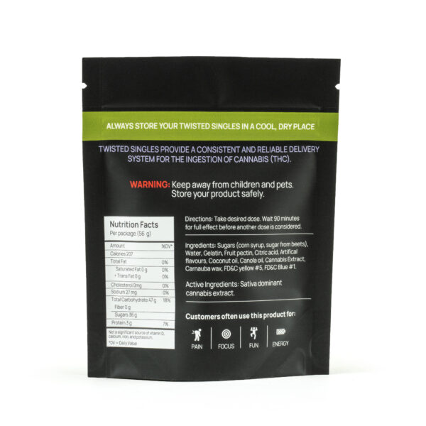 Sour Green Apple Twisted Singles (160 mg THC, Sativa) - Image 3