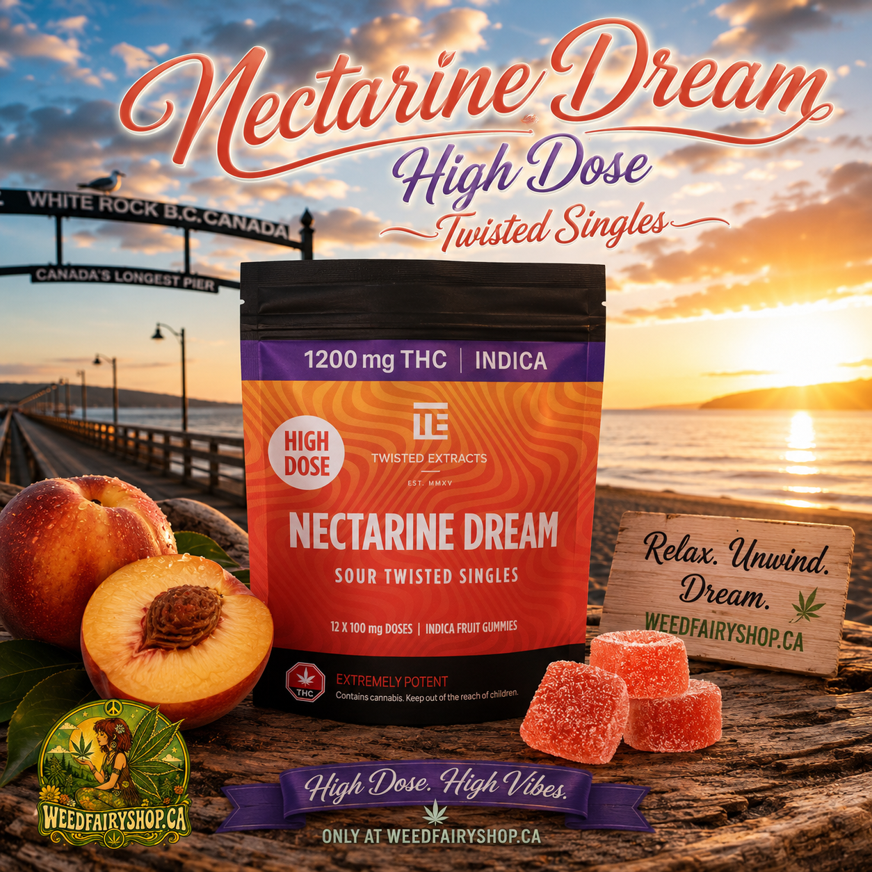 Nectarine Dream- Extremely High Dose Twisted Singles (1200 Mg)