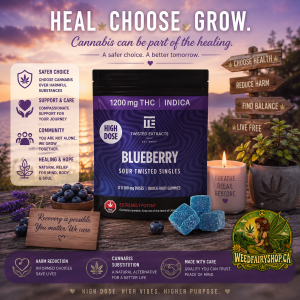 Blueberry High Dose Twisted Singles (1200 Mg THC, Indica)