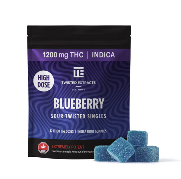 Blueberry High Dose Twisted Singles (1200 Mg THC, Indica)