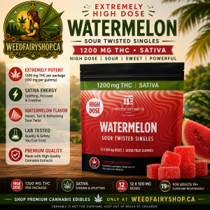 Twisted Extracts-Watermelon Extremely High Dose Twisted Singles (1200 Mg THC, Sativa)