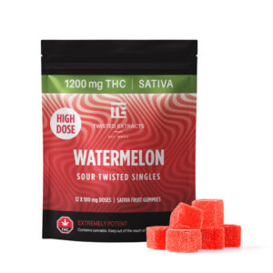 Watermelon High Dose Twisted Singles (1200 Mg THC, Sativa)
