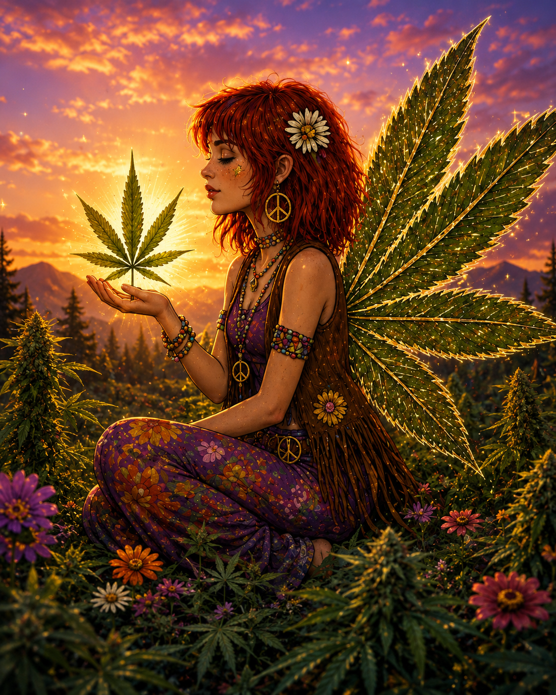 Cannabis leaf fairy